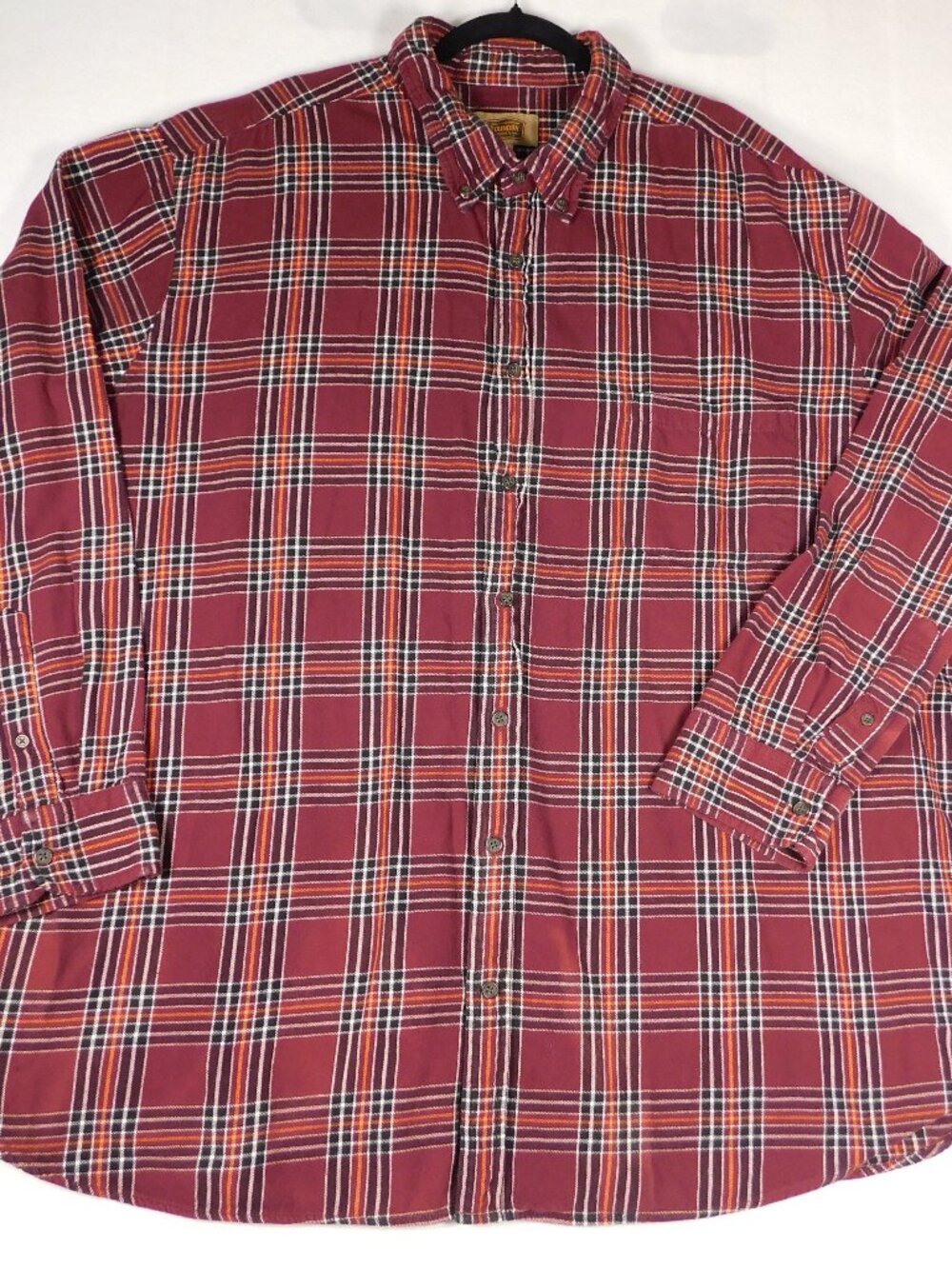 Foundry Supply co. Men's 3XL Red Cotton Flannel Plaid Button Long Sleeve Shirt